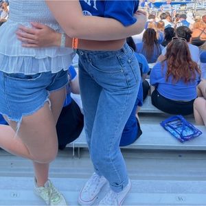 Ragged priest jeans, straight leg with rip below the butt, only worn 4 times